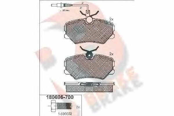 R Brake RB0696-700 Brake Pad Set, disc brake RB0696700