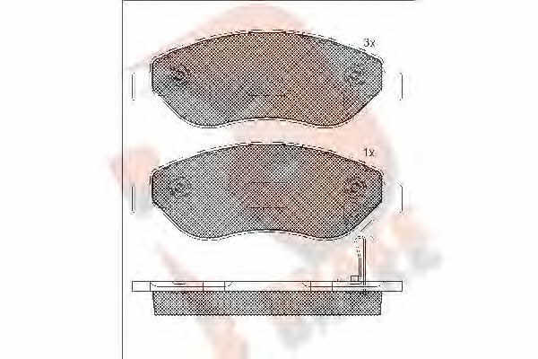 R Brake RB1850 Brake Pad Set, disc brake RB1850