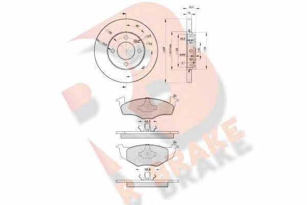  3R11785303 Front ventilated brake discs with pads, set 3R11785303