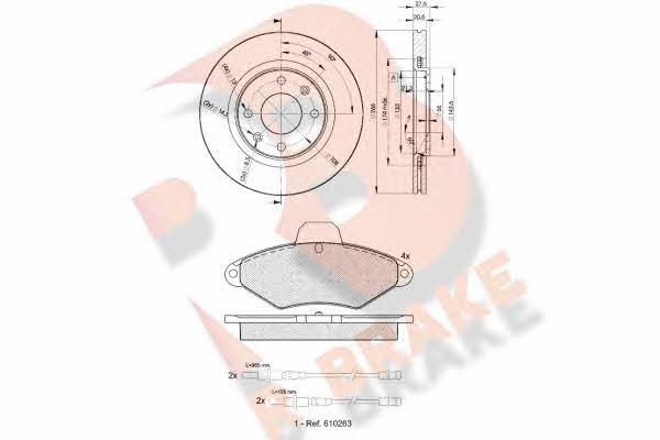 R Brake 3R09204697 Front ventilated brake discs with pads, set 3R09204697