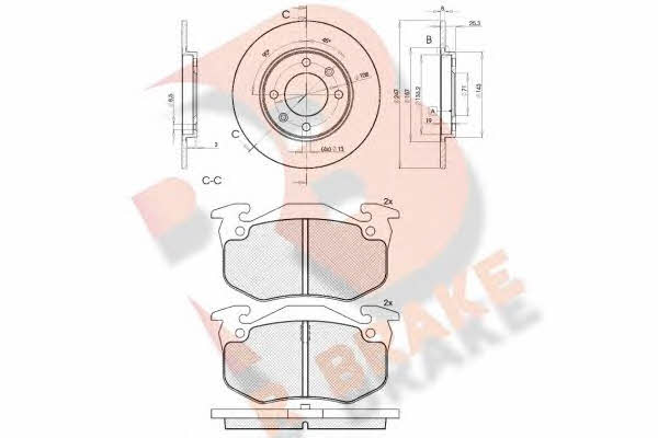  3R06494247 Brake discs with pads rear non-ventilated, set 3R06494247