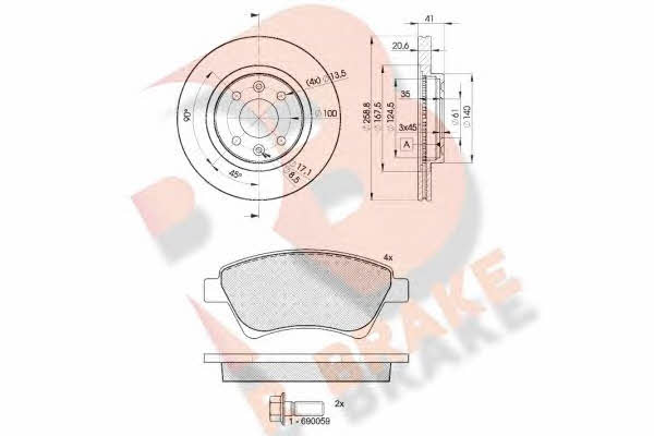  3R15793550 Front ventilated brake discs with pads, set 3R15793550