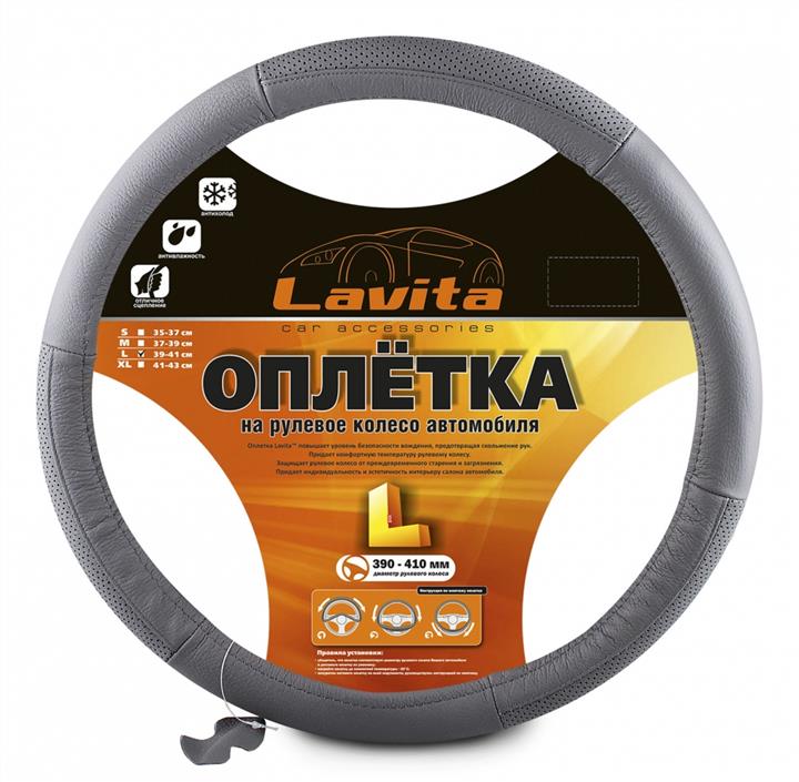 Lavita LA 26-BA104-4-L Steering wheel cover leather grey L (39-41cm) LA26BA1044L
